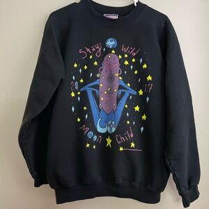 Vintage 2007 “Stay Wild Moon Child” Hanes Sweatshirt Brianna Curley Art Size M